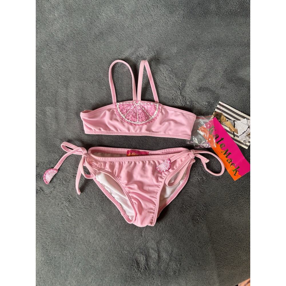 Kate Mack Watermelon Two Piece Swimsuit in Pink & Beaded **NEW** Size 2T